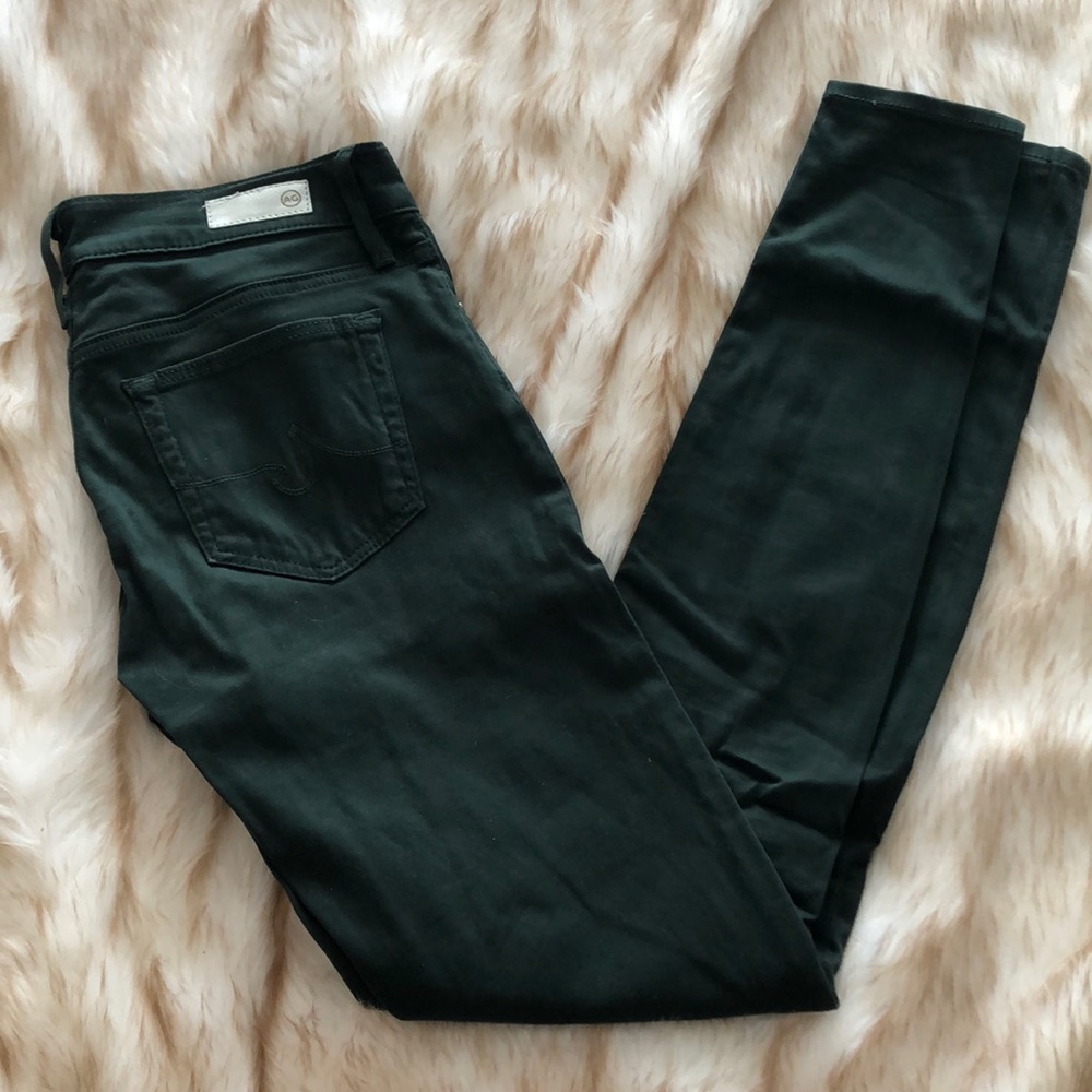 AG High waisted chino dark green skinny jeans
